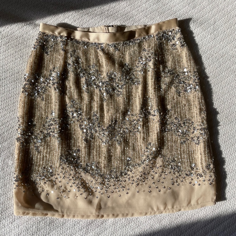 h&m beaded mini skirt
